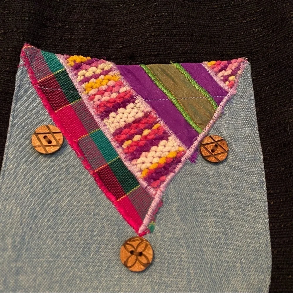 Parsley & Sage Embroidered Patchwork Button Jacket - M - Picture 6 of 13